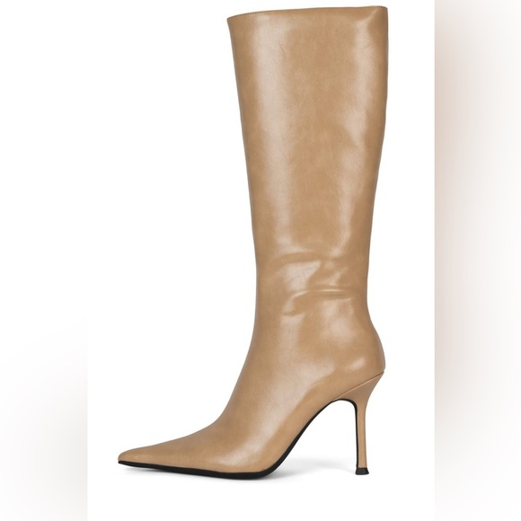 Jeffrey CampbellDarlings Pointed Toe Heeled Boots In Bone Tan Color Size 8.5